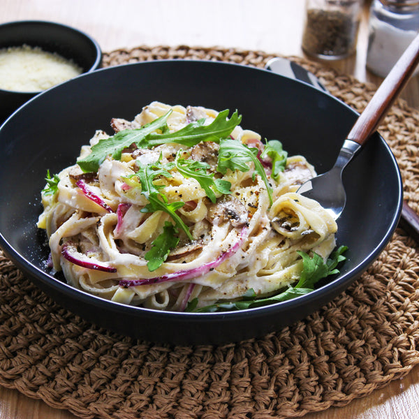 Creamy Mushroom Fettuccini Recipe | EasiYo Foodservice NZ